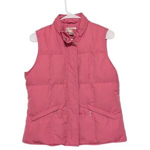 Talbots Petite Down Vest Womens SP Pink Goose Down Puffer Sleeveless Jacket